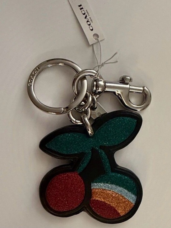 Coach Accessories - COACH NWT Cherry Leather Multicolored Keychain Bag Charm